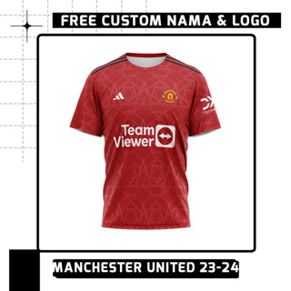 เสื้อกีฬาแขนสั้น ลายทีมชาติฟุตบอล Manchester United Home 2023-2024 ชุดเหย้า สําหรับผู้ชาย และผู้หญิง