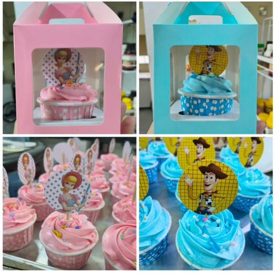 JT - Woody & Bo Beep Round Toy Story Cupcake Topper / ตกแต่งคัพเค้กวันเกิด