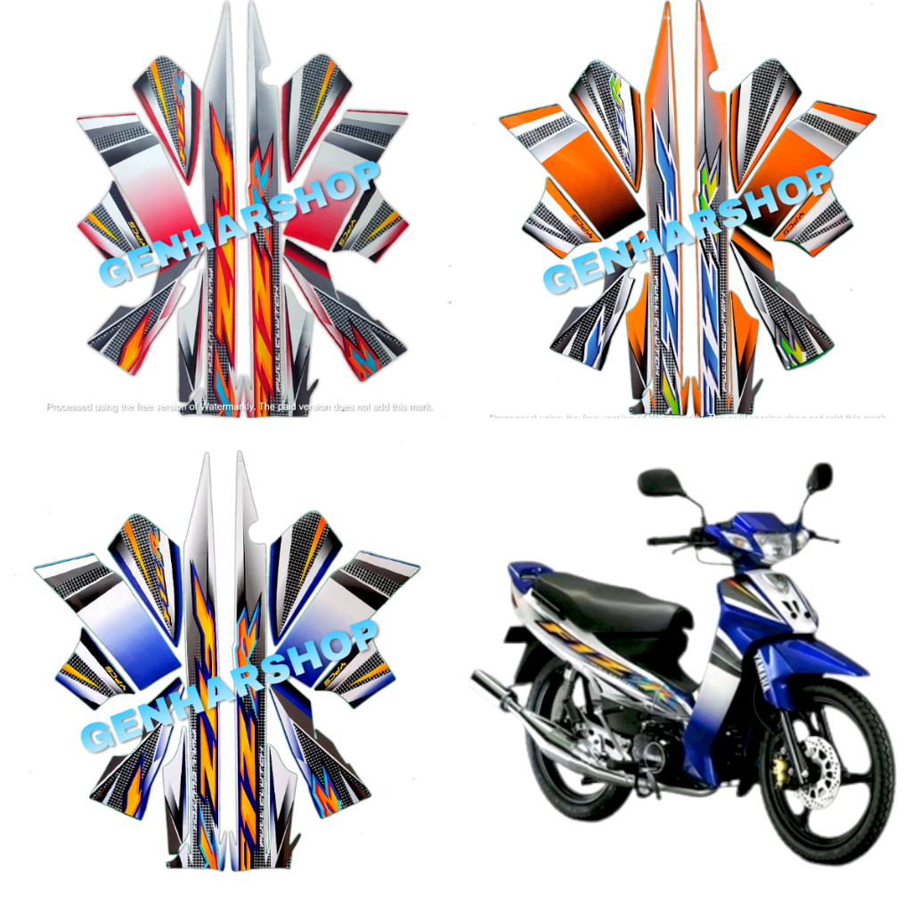 YAMAHA F1ZR 2004 MOTORCYCLE BODY STRIPING STICKERS, STANDARD PAIR, FULL SET