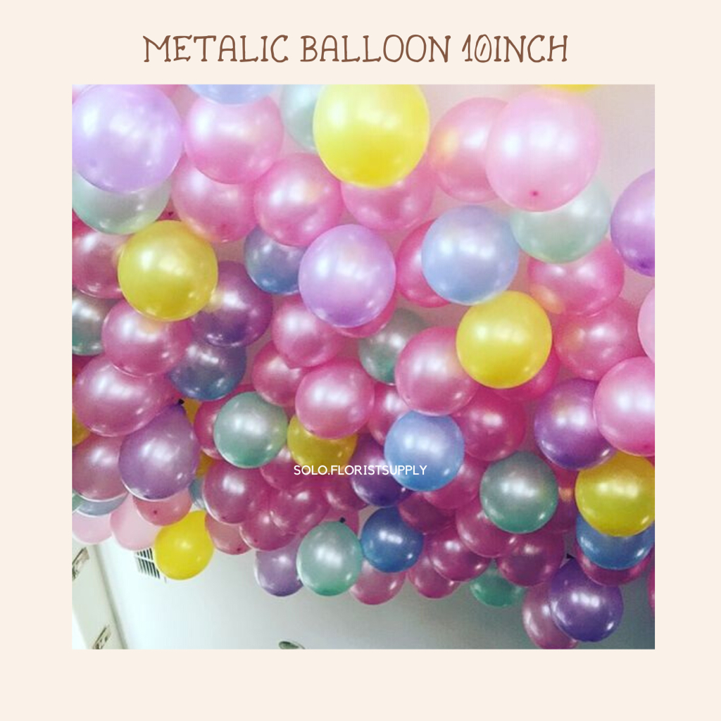 YH 100PCS 10" METALLIC LATEX BALLOONS 10INCH PACK OF 200 ชิ้น / TERRROMB ลูกโป่งต่อแพ็ค / ลูกโป่งพาส