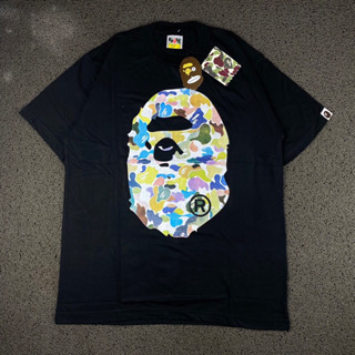 เสื้อยืด พิมพ์ลายพราง Bape A BATHING APE สีดํา นําเข้า