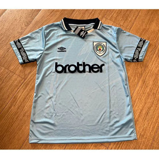 เสื้อกีฬาแขนสั้น ลายทีมชาติฟุตบอล Man City 1993 สไตล์เรโทร