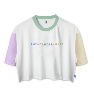 Impactwrhs CROP ผ้าฝ้าย 24s | Phoenix สีขาว