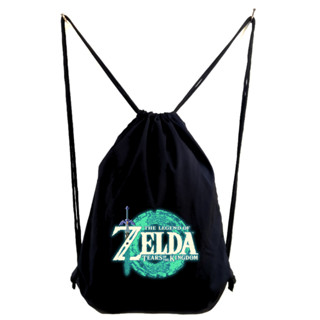 กระเป๋าเป้สะพายหลัง ZELDA ทรงโท้ท พิมพ์ลายตัวอักษร DTF สีดํา || ซิการ์ ||