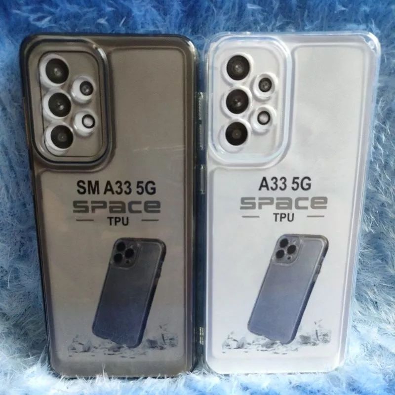 SoftCase/ซิลิโคน Bening Original Space Samsung A33 5G Casing Bening TPU Clear Black Space ยืดหยุ่นดี