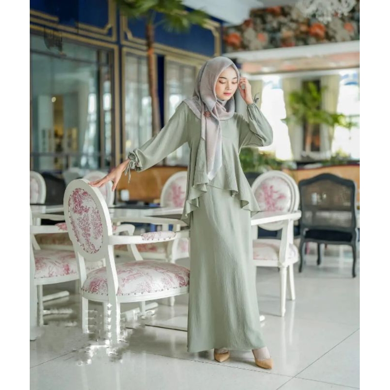 PUTIH GAMIS CRINKLE AIRFLOW THANISA MAXY DRESS PLAIN WHITE GAMIS ขนาด SML XL LAST TEENAGE GAMIS กล้า