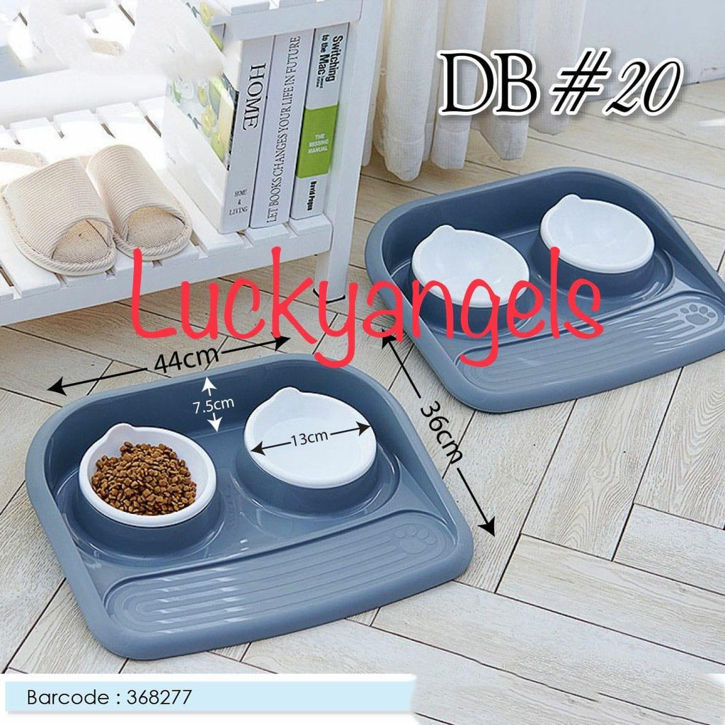 DB 20 ที่วางอาหารและดื่มสําหรับสุนัขและแมว DB-20 ชามคู่ Db20 DB 20