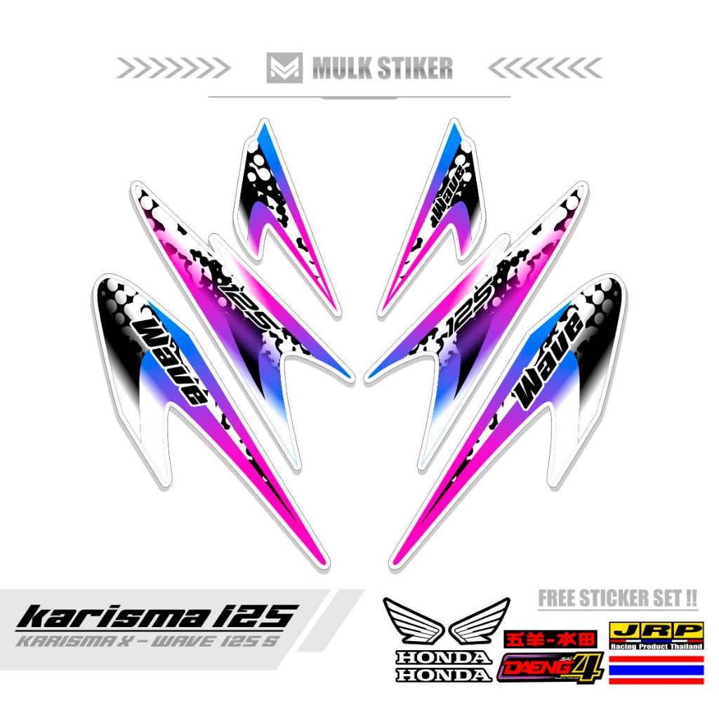 Striping KARISMA 125 MOTIF 28 / KARISMA STICKER X 125 / D / STOCK DECALS / VARIATION / UNIQUE / ORI / STICKERS / SIMPLE / SIPING / MOTOR / WAVE 125 S