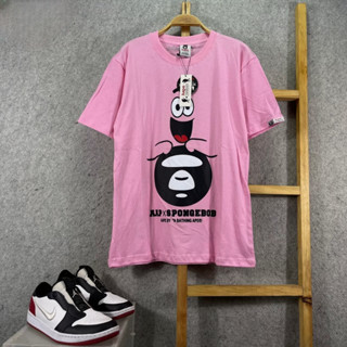 เสื้อยืด BAPE A BATHING APE AAPE X SPONGEBOB PATRICK PINK