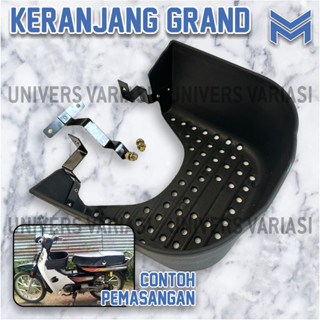 Hitam HONDA GRAND ตะกร้าพลาสติก แบบหนา คุณภาพสูง สีดํา ERAK HONDA สําหรับรถจักรยานยนต์ (PLUS Mounting Bracket และ Bolts)