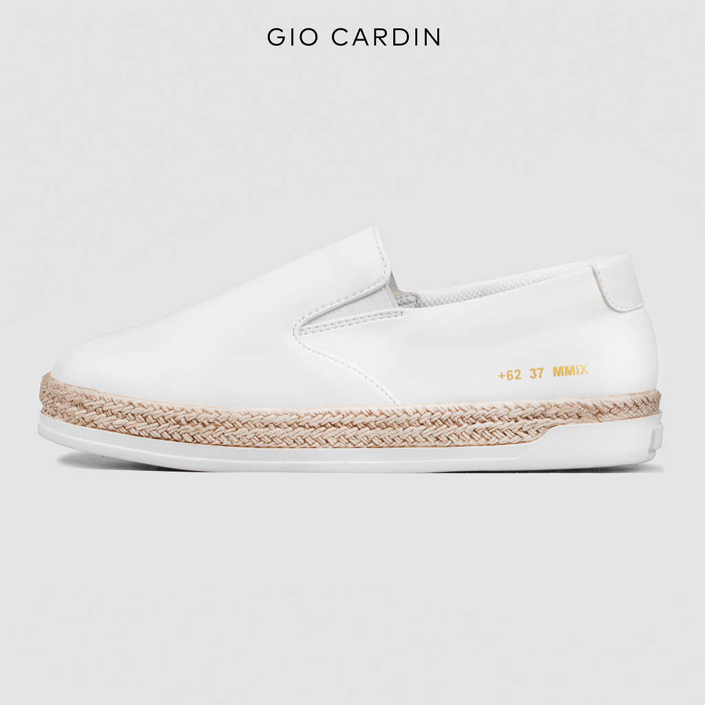 GIO CARDIN - รองเท้าผ้าใบผู้หญิงแบบสวม LAB-02 Triple White