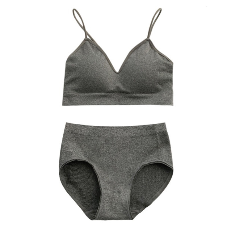 KHAEBEAUTY Bra Set BH+CD ผู้หญิง 1 ชุดชุดชั้นใน BH โฟมกางเกงธรรมดา BR076