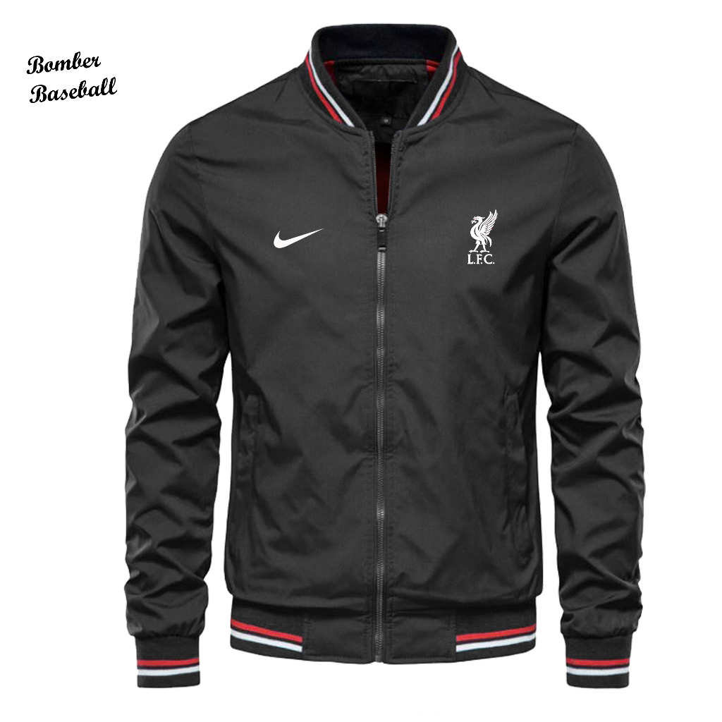 ใหม่ล่าสุด LIVERPOOL LOGO BASEBALL JACKET / COOL MENS JACKET 100% GUARANTEEED คุณภาพดั้งเดิม / WE SE