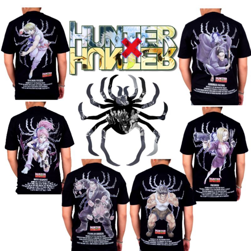 HUNTER X HUNTER GENEI RYODAN MEMBER MACHI FRANKLIN UVOGIN PAKUNDA SHALARK NOBUNAGA เสื้อยืด HUNTER X