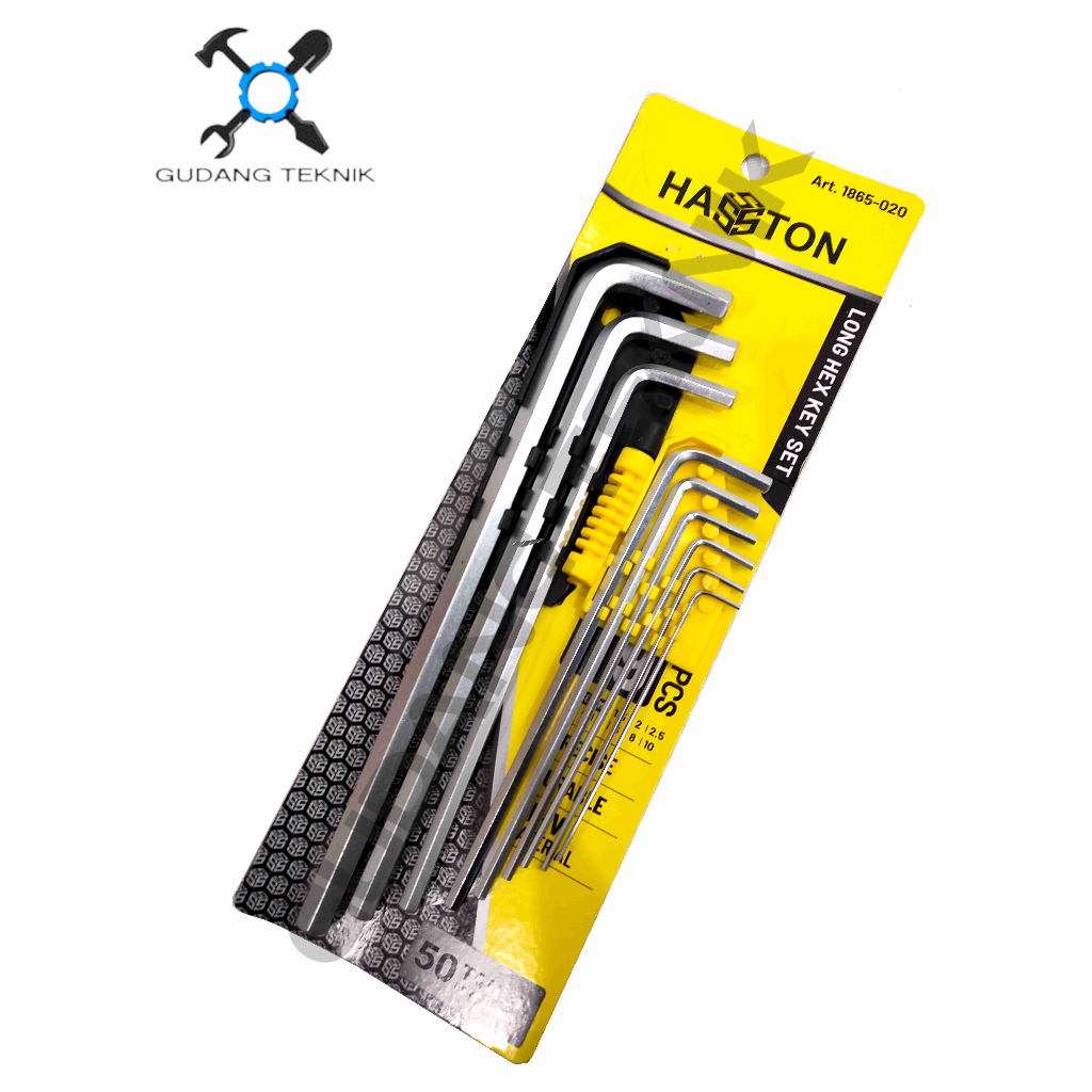 Long L Key 6 ชุด 9 ชิ้น 1865-020 HASSTON PROHEX / Long Hex Key L Key 6 Square L Key SET 9 ชิ้น 1865 