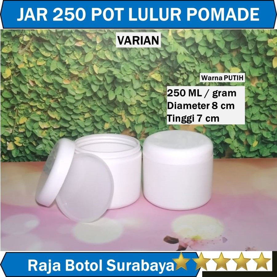 Pot Jar Lulur 250gr Cosmetic Packaging 250ml gr ภาชนะใส่น้ํามันใส่น้ํามันใส่น้ํามันสีสวย