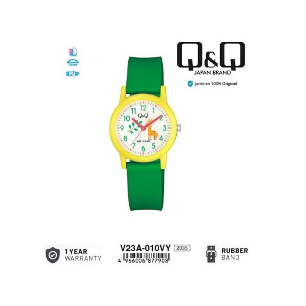 Q&Q ORIGINAL QQ QNQ V23 V23A V23A-010VY นาฬิกาข้อมือกันน้ําพร้อมสายรัดยาง