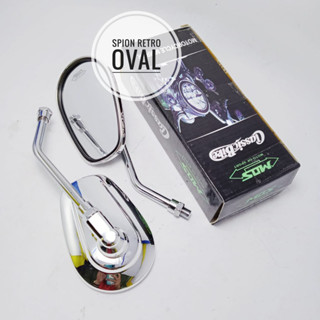 กระจกมองหลัง SEPION RETRO HD OVAL CLASSIC CHROME DRAT HONDA สีขาว กระจกหนึ่งชุด