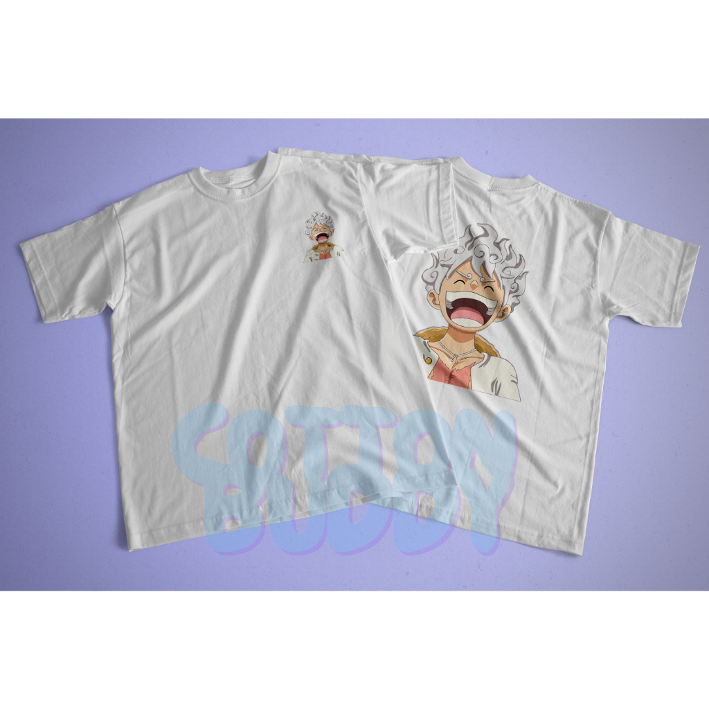 LUFFY GEAR 5 JOY BOY ANIME เสื้อยืด ONE PIECE LUFFY ANIME TSHIRT ด้านหลังด้านหน้า