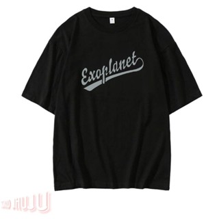 เสื้อยืด พิมพ์ลาย Exo Font Exoplanet สีเงิน