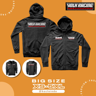 เสื้อแจ็กเก็ต เสื้อฮู้ดดี้ ผ้าฟลีซ มีซิป ขนาดใหญ่ ลาย VOLK Racing RAYS ไซซ์ XS S M L XL XXL 3XL 4XL 5XL สําหรับผู้ชาย ผู้หญิง ใส่ไปงานวิศวกรรม