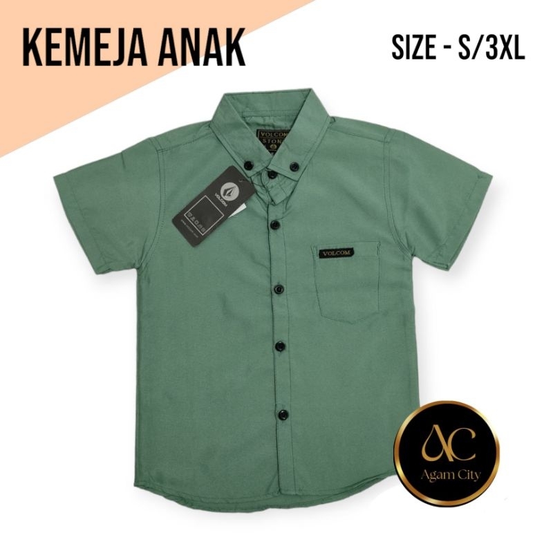 Kemeja เสื้อเด็กชาย SAGE GREEN อายุ 1-13 ปี เสื้อเด็ก distro แฟชั่นมีสไตล์