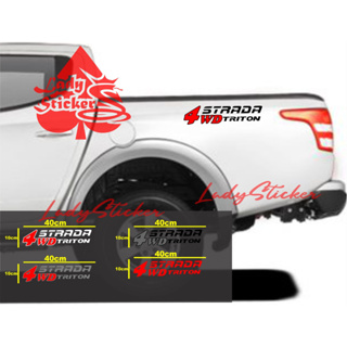 สติกเกอร์ติดรถยนต์ ลาย strada triton mitsubishi strada triton 4WD