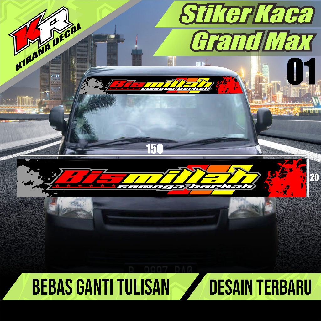 สติ๊กเกอร์ WINDSHIELD สําหรับ GRAND MAX PICK UP ใหม่ล่าสุด KIRANA DECAL CODE 01