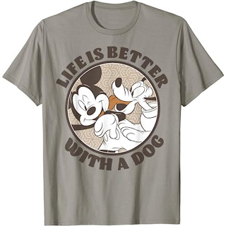 เสื้อยืด พิมพ์ลาย Disney Mickey And Friends Life Is Better With A Dog แฟชั่นสําหรับเด็กผู้ชาย ผู้หญิง อายุ 12 3 4 5 6 7 8 9 10 11 12 ปี