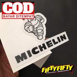 สติกเกอร์ พิมพ์ลายโลโก้ Michelin แบบเคลือบเงา สําหรับติดตกแต่งหมวกกันน็อครถจักรยานยนต์ รถยนต์