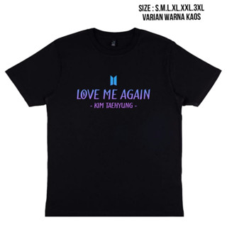 เสื้อยืด พิมพ์ลาย kim taehyung bts LOVE ME AGAIN สีม่วง สไตล์เกาหลี