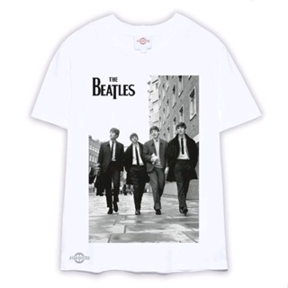 เสื้อยืด พิมพ์ลาย The BEATLES LONDON สีขาว สไตล์วินเทจ