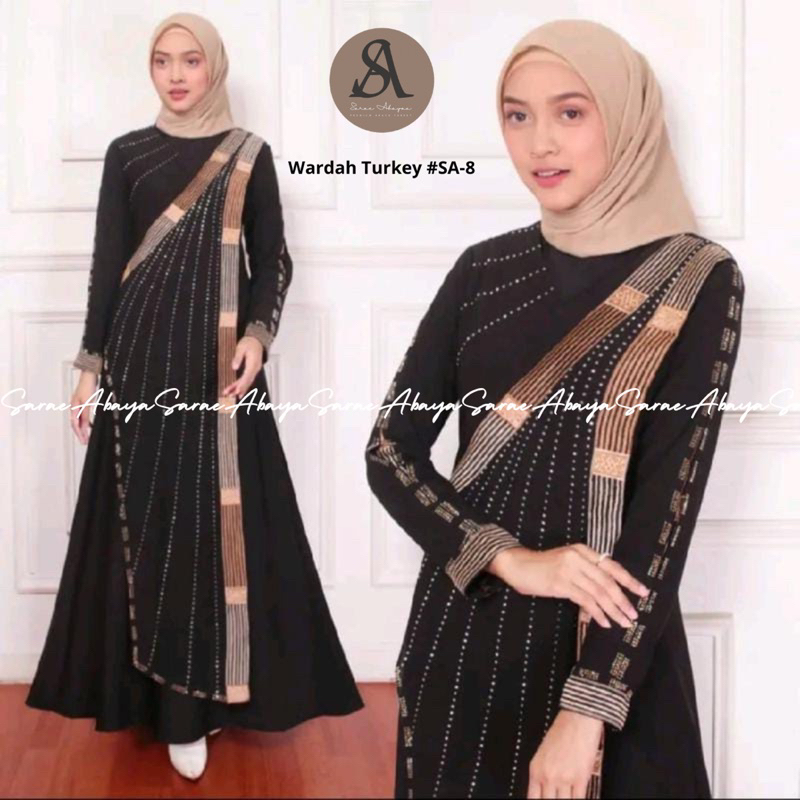 WARDAH Sarae Abaya ตุรกี พรีเมี่ยม #SA-8 งานปักเลื่อม Ceruty