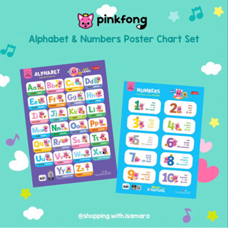 Pinkfong โปสเตอร์ตัวอักษรและตัวเลข สําหรับตกแต่งผนัง