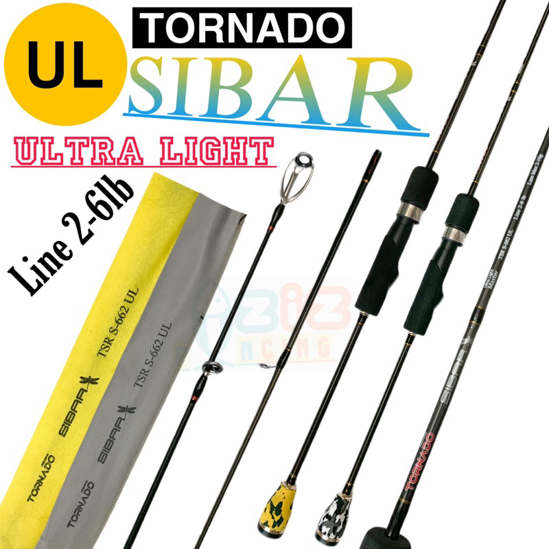 Ul TORNADO SIBAR 602 662 682 702 คันเบ็ดตกปลา พร้อมประกันอย่างเป็นทางการ