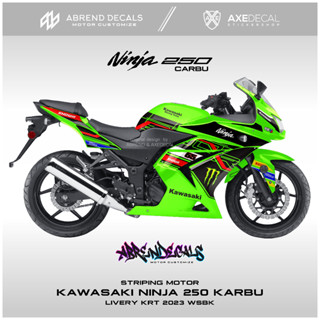 สติกเกอร์ ลาย NINJA 250 Carb KRT 2023 WSBK RAVING KAWASAKI NINJA CARBU สําหรับติดตกแต่งรถจักรยานยนต์