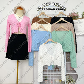 คุณผู้หญิง | Gracia BUBBLE CARDIGAN CROP - เสื้อครอป ใส่ด้านนอก สําหรับผู้หญิง