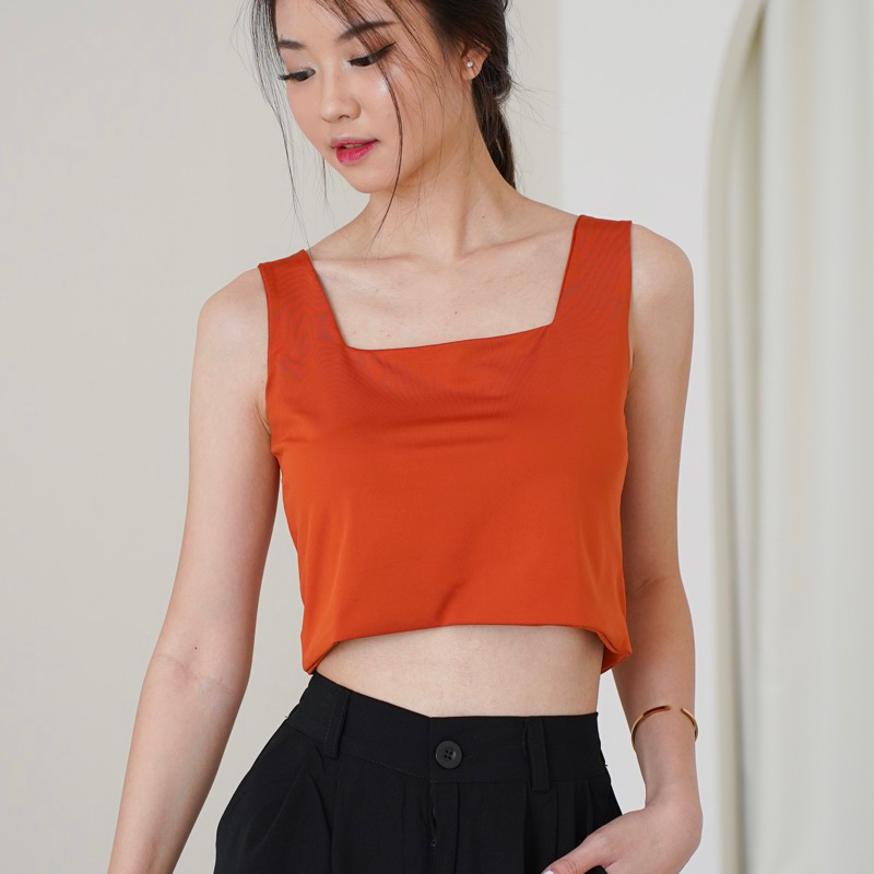 Julee The Label - Yumi Tanktop Square Tanktop Womens Tops Crop Top Korean Crop Square Tank