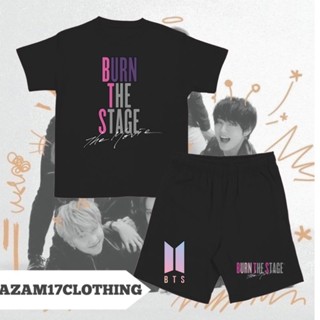 ชุดเสื้อยืด กางเกงขาสั้น ลาย BTS Burn The Stage สไตล์เกาหลี สําหรับเด็กผู้ชาย และเด็กผู้หญิง