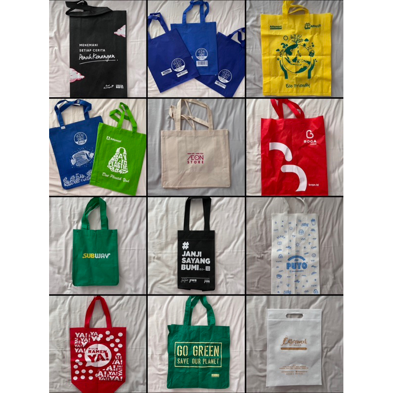 Tote bag goodie bag reusable bag shopping bag coffee soul puyo tomaple bakmi gm wason cafe betawi ho