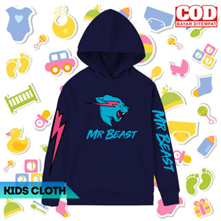 เสื้อแจ็กเก็ตกันหนาว มีฮู้ด ลาย Mr Beast Youtuber สําหรับเด็ก