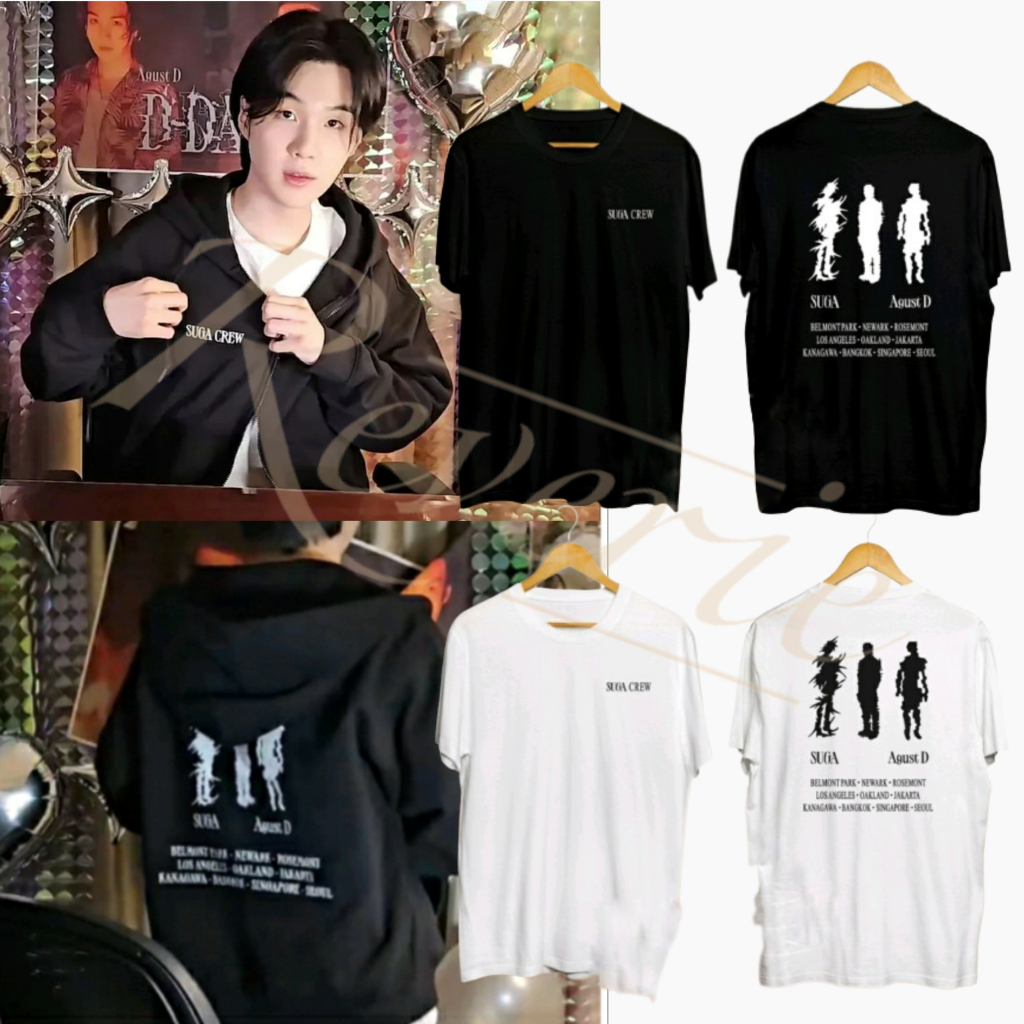 SUGA CREW CLOTHES SOLO TOUR เสื้อยืด 2023 AGUSTD D-DAY MIN YOONGI AGUST D BTS KPOP FASHION OUTFIT CO