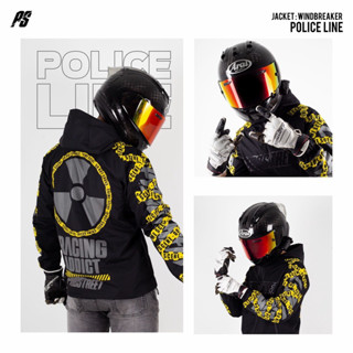 Prostreet POLICE LINE เสื้อแจ็กเก็ตกันหนาว มีฮู้ด สําหรับขี่รถจักรยานยนต์