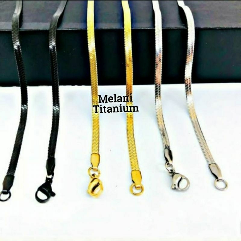 ANTI-RUST FLAT EEL TITANIUM สร้อยคอสําหรับผู้ชายและผู้หญิง