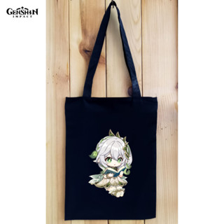 กระเป๋าโท้ท DTF Genshin Impact Zipper Campus Lecture tote Bag premium drill Fabric || ซิการ์ ||