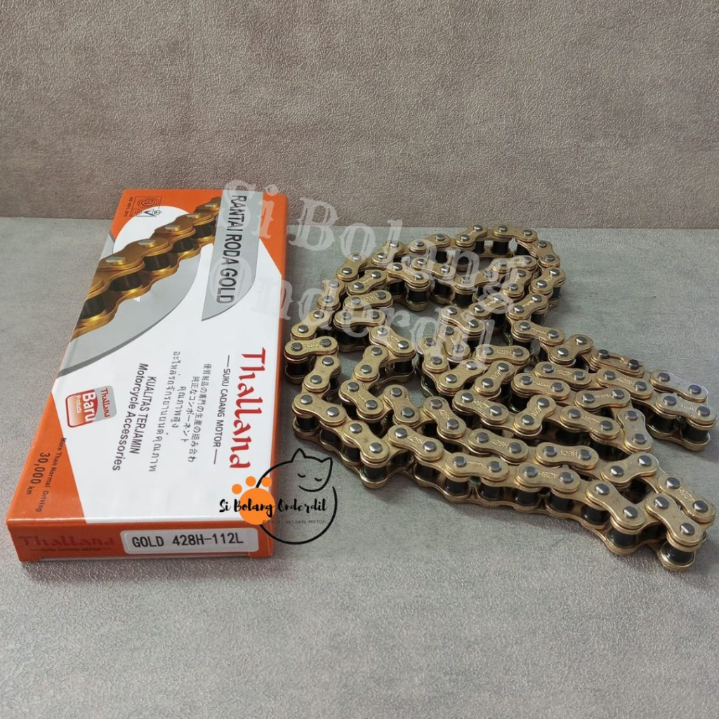 โซ่ล้อทอง 428H 110L / 428H 112L / 428H 120L / 428-128L / 428H 140L โซ่ล้อทอง 428H THALLAND