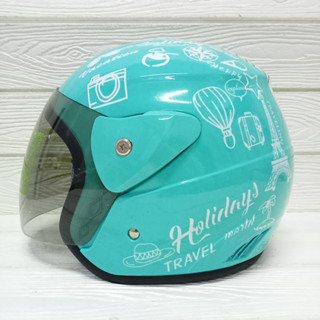 หมวกกันน็อค EVOLUTION TRAVELING MOTIF TOSCA HALF FACE MODEL GM EVO