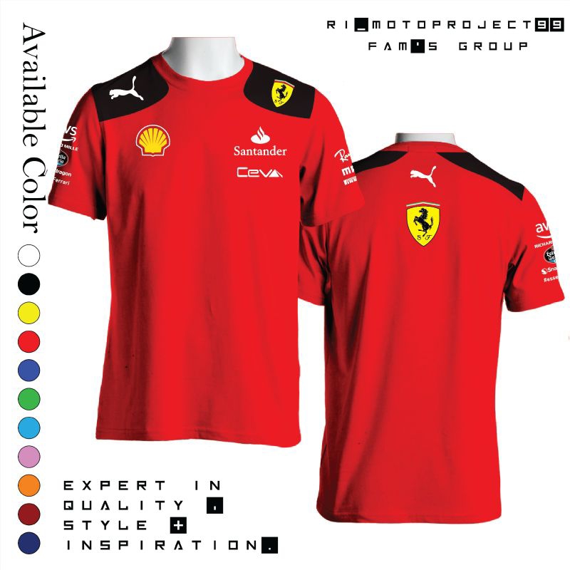 เสื้อยืด พิมพ์ลายทีม Tshrit F1 Ferrari Secuderia 2023 คุณภาพดีที่สุด EUR