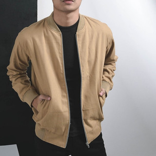 Jaket Bomber Pria Varsity Jacket Resleting Dari Bahan Canvas Untuk Berbagai kegiatan Size M L XL XXL