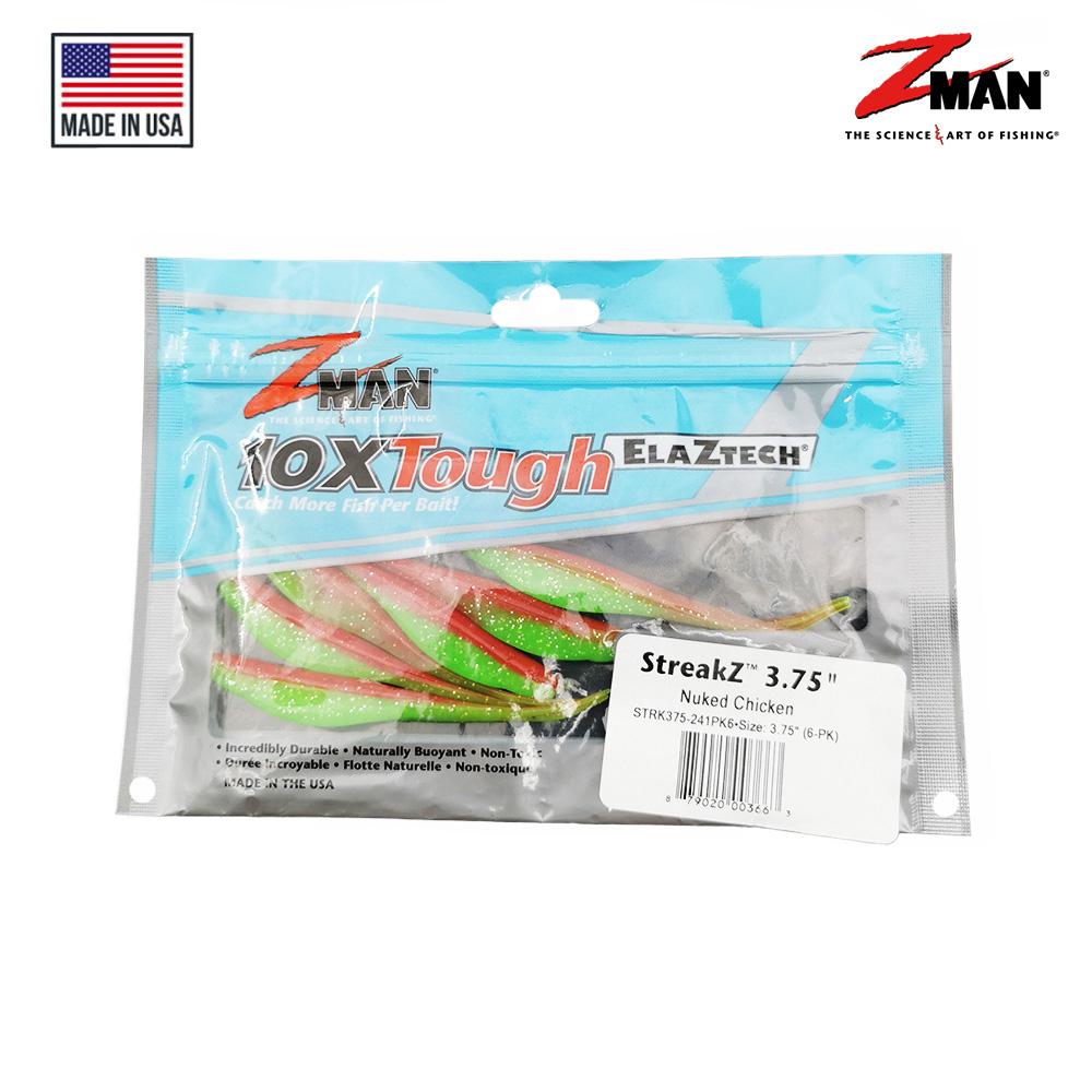ZMAN StreakZ 3.75" (6-PK) เหยื่อตกปลาประดิษฐ์ล่อนุ่ม